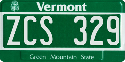VT license plate ZCS329