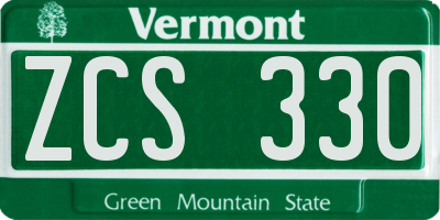 VT license plate ZCS330