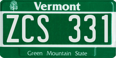 VT license plate ZCS331