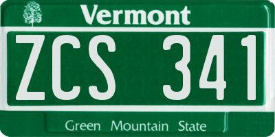 VT license plate ZCS341