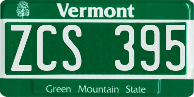 VT license plate ZCS395