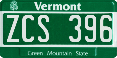 VT license plate ZCS396