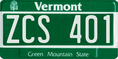 VT license plate ZCS401