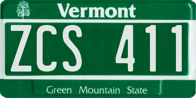 VT license plate ZCS411
