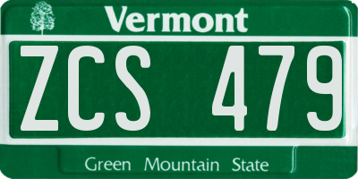VT license plate ZCS479