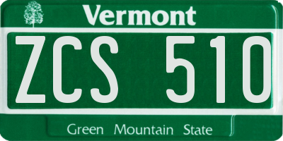 VT license plate ZCS510