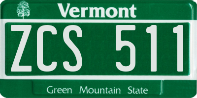 VT license plate ZCS511