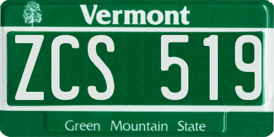 VT license plate ZCS519