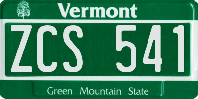 VT license plate ZCS541