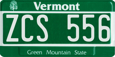 VT license plate ZCS556
