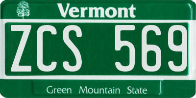 VT license plate ZCS569