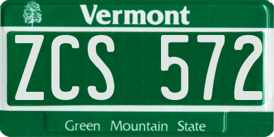 VT license plate ZCS572