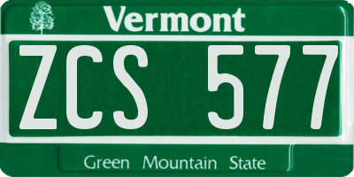 VT license plate ZCS577