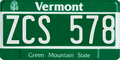 VT license plate ZCS578