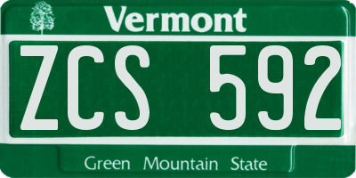 VT license plate ZCS592