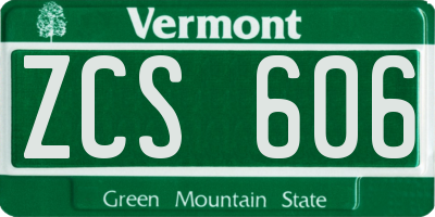 VT license plate ZCS606