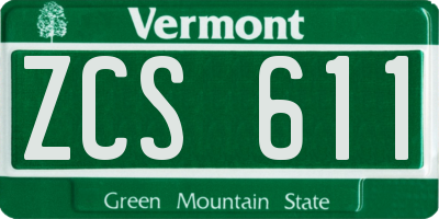 VT license plate ZCS611