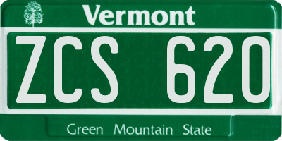 VT license plate ZCS620