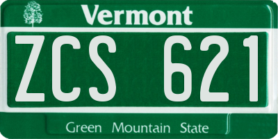 VT license plate ZCS621