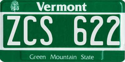 VT license plate ZCS622