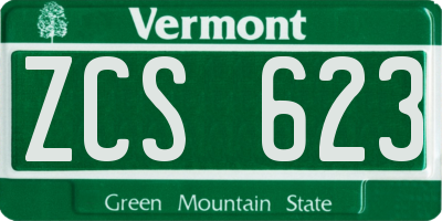 VT license plate ZCS623