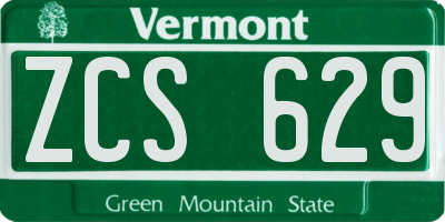 VT license plate ZCS629