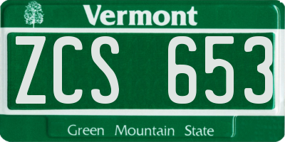 VT license plate ZCS653