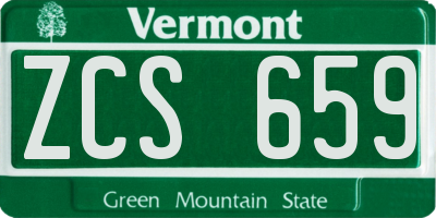 VT license plate ZCS659