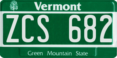 VT license plate ZCS682