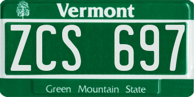 VT license plate ZCS697