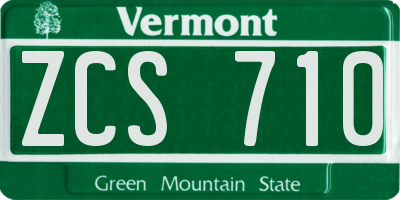 VT license plate ZCS710