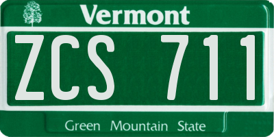 VT license plate ZCS711