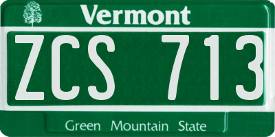 VT license plate ZCS713
