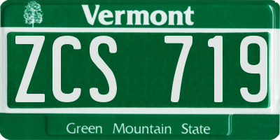 VT license plate ZCS719