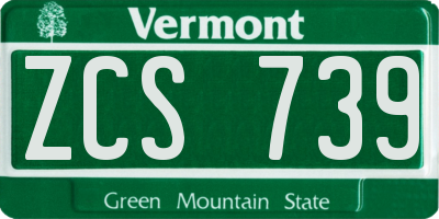 VT license plate ZCS739
