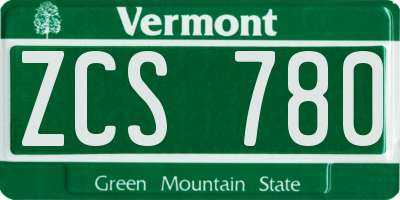 VT license plate ZCS780