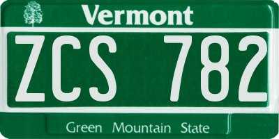 VT license plate ZCS782