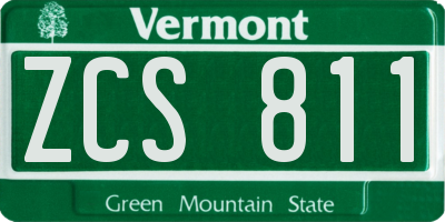 VT license plate ZCS811