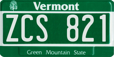 VT license plate ZCS821