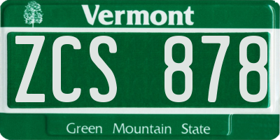 VT license plate ZCS878