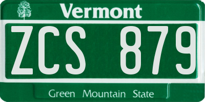 VT license plate ZCS879