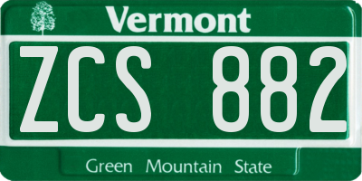 VT license plate ZCS882