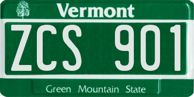 VT license plate ZCS901