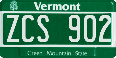 VT license plate ZCS902
