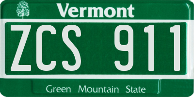 VT license plate ZCS911