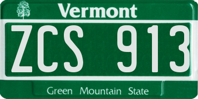 VT license plate ZCS913