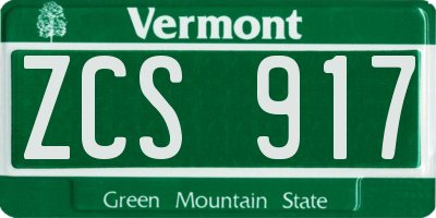 VT license plate ZCS917