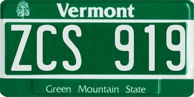 VT license plate ZCS919