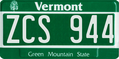 VT license plate ZCS944