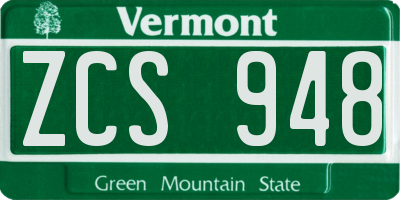 VT license plate ZCS948